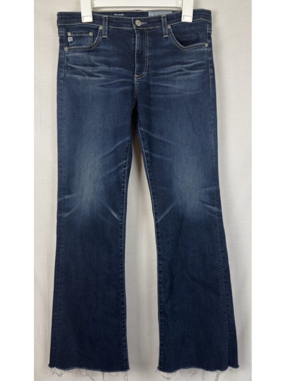 AG Adriano Goldschmied The Angel Bootcut Jeans Womens 30 Blue Raw Hem